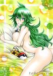  :o artist_name ass blue_eyes blush breast_press breasts commentary_request genderswap genderswap_(mtf) green_hair jewelry large_breasts long_hair looking_at_viewer marker_(medium) n_(pokemon) necklace nude on_bed poke_ball pokemon pokemon_(game) pokemon_bw revision solo takecha traditional_media wavy_hair 