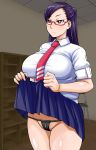  1girl breasts highres kechin_(oreteki18kin) pussy school_uniform skirt thong 