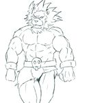  abs anthro biceps bulge capcom clothed clothing feline leo_(red_earth) lion loincloth male mammal manly monochrome muscular nipples pecs red_earth seitora sketch solo topless video_games 