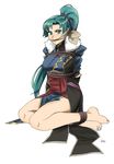  1girl angry artist_request blush bondage breasts female fire_emblem fire_emblem:_kakusei fire_emblem:_rekka_no_ken green_eyes green_hair long_hair lostonezero lyndis_(fire_emblem) nintendo ponytail 