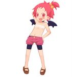  blush disgaea flat_chest hanako_(disgaea) looking_at_viewer nippon_ichi pink_eyes pink_hair pointy_ears tubetop wings 