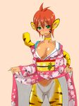 animal_ears blush breasts breath_of_fire breath_of_fire_ii cat_ears cat_tail facial_mark furry gackt-c gloves green_eyes no_panties no_pants orange_hair pointy_ears rinpoo_chuan short_hair solo tail 