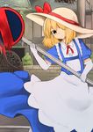  1girl blonde_hair gloves hair_over_one_eye hat kaisenpurin kana_anaberal short_hair sign touhou touhou_(pc-98) yellow_eyes 