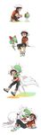  1girl 4koma age_progression assertive bano_akira bdsm berries blush brown_hair chains comic cuffs dress eating eye_contact femdom flying_sweatdrops food gardevoir green_hair hat heart highres hug hug_from_behind kirlia looking_at_another lying mega_gardevoir mega_pokemon nintendo pokemon pokemon_(game) pokemon_oras ralts scared senbei shaded_face short_hair silent_comic sweat sweatdrop you_gonna_get_raped yuuki_(pokemon) yuuki_(pokemon)_(remake) 