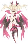  :o arms_at_sides ass_visible_through_thighs bangs bare_shoulders black_wings blade_(galaxist) blonde_hair blush boots breasts demon_girl demon_wings detached_sleeves fang floating_hair foreshortening from_below full_body gradient gradient_wings groin hair_between_eyes halterneck headgear high_heel_boots high_heels highleg highleg_leotard leotard long_hair looking_at_viewer low_wings multicolored multicolored_wings multiple_wings open_mouth orange_eyes original parted_bangs pink_footwear pink_wings pointy_ears simple_background small_breasts solo thighhighs turtleneck twintails underboob underboob_cutout white_background white_legwear wings 