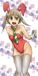  animal_ears blonde_hair breasts bunny_ears bunny_girl bunnysuit carrot colorized gloves green_eyes highres maka_albarn navel necktie noir small_breasts smile solo soul_eater tail thighhighs 