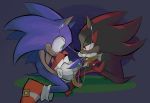  2018 5_fingers anthro biped clothing digital_media_(artwork) duo eulipotyphlan footwear fur gloves green_eyes hedgehog love male male/male mammal multicolored_fur red_eyes romantic romantic_couple shadic shadow_the_hedgehog shoes simple_background smile sonadow sonic_(series) sonic_the_hedgehog toony triplecancer 