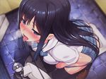  black_hair blue_eyes blush game_cg munashi_mujou nure_rape._suketa_seifuku seifuku skirt tagme thighhighs 