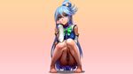  aqua_(konosuba) aqua_eyes as109 barefoot gradient kono_subarashii_sekai_ni_shukufuku_wo! long_hair photoshop pussy uncensored 