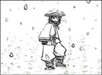  do_do_goki hat monochrome original snow solo yayoi_period 