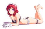  ass bra cleavage feet fish.boy garter love_live! maid nishikino_maki pantsu 