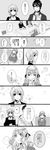  2girls absurdres comic fujita_canaria greyscale hair_ribbon highres kanzaki_kokoa long_hair monochrome multiple_girls original ribbon short_hair takanashi_akira takase_hina translation_request 