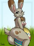  2016 absurd_res anthro anus areola breasts buckteeth bunnelby butt drako1997 easter easter_egg eyelashes female hi_res holidays looking_at_viewer nintendo nipples one_eye_closed pok&eacute;mon pussy smile solo teeth video_games wink 