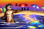  anthro beach exhibitionism eyewear fur goggles hair male mammal mustelid nude otter penis public public_nudity seaside ventkazemaru 