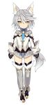  absurdres animal_ears blade_(galaxist) expressionless fingerless_gloves full_body gloves grey_hair highres official_art pleated_skirt pop-up_story rita_drake skirt solo st._feles_gakuen_uniform tail transparent_background wolf_ears wolf_girl wolf_tail yellow_eyes 