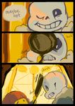  animated_skeleton bone clothed clothing comic dialogue english_text frying_pan harblkun_(artist) hi_res human male mammal melee_weapon not_furry protagonist_(undertale) sans_(undertale) skeleton text undead undertale video_games weapon 