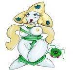  blush breasts cactuscacti consentacles duo female jirachi legendary_pok&eacute;mon nintendo nipples nude pok&eacute;mon pussy simple_background tangela tentacles video_games vines white_background yellow_nipples 