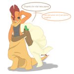  anthro anthrofied caprine clothed clothing dialogue duo english_text eyes_closed front_view hi_res horn hug littlerager looking_down male male/male mammal nintendo pants pok&eacute;mon raised_arm scalie scrafty sheep size_difference smile speech_bubble standing text topless video_games whimsicott 