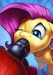  2016 animal_genitalia animal_penis balls big_macintosh_(mlp) caboni32 duo equine equine_penis erection faceless_male female feral fluttershy_(mlp) friendship_is_magic fur hair hi_res hooves long_hair male male/female mammal my_little_pony one_eye_closed oral pegasus penis red_fur sex vein wings 