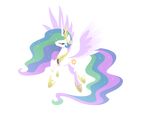  2016 alpha_channel better_version_at_source crown cutie_mark equine eyes_closed feathered_wings feathers female feral flying friendship_is_magic fur hair hexfloog hi_res horn jewelry mammal multicolored_hair my_little_pony necklace princess_celestia_(mlp) simple_background solo spread_wings transparent_background white_feathers white_fur winged_unicorn wings 