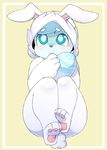  2016 :3 berseepon09 blue_eyes blue_fur blue_hair cervine costume cub cute deer easter egg fur hair holidays male mammal shota_deer_(character) young 