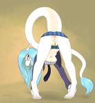  2016 anthro aria_(eosets) ass_up beige_countershading bent_over blue_bottomwear blue_hair breasts butt clothed clothing digital_media_(artwork) draekos dragon eastern_dragon eyewear female fully_clothed glasses grey_topwear grin hair holding_leg horn horn_ring jewelry long_hair long_tail looking_at_viewer looking_back miniskirt multicolored_body multicolored_tail naughty_face necktie no_underwear open_jacket open_shirt plaid plaid_skirt plump_labia presenting presenting_hindquarters presenting_pussy purple_topwear pussy raised_tail rear_view red_eyes ring scalie shirt signature simple_background skirt solo spread_legs spreading standing tan_background tan_body teeth thick_bottom_lip under_boob upskirt whiskers white_body 