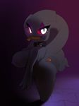  banette big_breasts breasts butt collar female gradient_background hi_res nintendo penny_(plantpenetrator) pink_sclera plantpenetrator pok&eacute;mon pok&eacute;morph short_stack simple_background smile solo video_games white_eyes zipper 