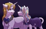 2016 blonde_hair bow_tie cape clothing duo equine fan_character friendship_is_magic hair horn lopoddity male mammal moondancer_(lopoddity) my_little_pony prince_blueblood_(mlp) story story_in_description unicorn 