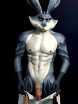 abs anthro anthrofied balls blue_fur bunnymund clothing easter edit fur green_eyes hi_res holidays lagomorph looking_at_viewer male mammal muscular nipples oystercatcher7 penis photo_manipulation photomorph rabbit rise_of_the_guardians solo undressing 
