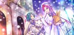  absurdres ai_(aria) aria aria_company_uniform aria_pokoteng blue_hair breath carrying haimerejzero hair_ribbon hat highres long_hair mizunashi_akari multiple_girls pink_hair ribbon sidelocks snow uniform very_long_hair 