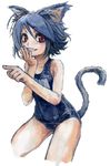  animal_ears bad_id bad_pixiv_id cat_ears one-piece_swimsuit original school_swimsuit solo swimsuit tail taishi_(picchiridou) 