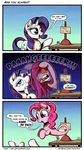  2016 comic equine female friendship_is_magic gray-day hi_res horn horse humor mammal my_little_pony pinkamena_(mlp) pinkie_pie_(mlp) plunger pony pun rarity_(mlp) red_eyes tic_tac unicorn 