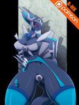  anthro anthrofied armor big_breasts blush breasts claws clothed clothing dialga dragon female garter_belt garter_straps hi_res legendary_pok&eacute;mon legwear lips navel nintendo pok&eacute;mon pok&eacute;morph r-mk red_eyes solo stockings thick_thighs video_games voluptuous wide_hips wounded 