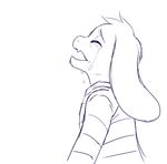  2016 ambiguous_gender asriel_dreemurr boss_monster caprine clothing crying eyes_closed goat kylee_henke mammal monochrome open_mouth protagonist_(undertale) sad simple_background sketch solo tears undertale video_games 