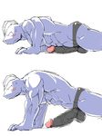  balls big_penis blush erection exercise hi_res humanoid_penis machoke male muscular nintendo penis pok&eacute;mon simple_background solo video_games white_background workout エテ吉 