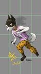  brown_nose canine clothed clothing dog doggo hi_res knife mammal monster running simple_background source_request text undertale unknown_artist video_games 