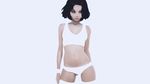  black_hair bra gray_eyes ilya_kuvshinov navel original panties realistic short_hair underwear white 