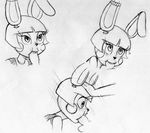  &lt;3 animatronic balls black_and_white blush buckteeth cute deep_throat duo faceless_male fellatio five_nights_at_freddy&#039;s five_nights_at_freddy&#039;s_2 girly hand_on_head human inkyfrog lagomorph machine male male/male mammal monochrome oral penis rabbit robot sex surprise teeth toy_bonnie_(fnaf) video_games 