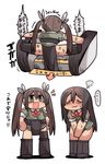  /\/\/\ 2girls 2koma anger_vein bad_id bad_pixiv_id blush bow bowtie brown_eyes chikuma_(kantai_collection) comic commentary_request covering covering_crotch escalator hair_ornament hair_ribbon hand_on_hip highres kakuzatou_(koruneriusu) kantai_collection laughing long_hair mawashi multiple_girls open_mouth pelvic_curtain red_bow red_neckwear remodel_(kantai_collection) ribbon shy smile sweat thighhighs tone_(kantai_collection) translated trembling twintails wavy_mouth white_ribbon 