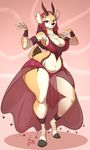  2016 antelope anthro armpits belly_dancer big_breasts breasts cleavage clothed clothing female gazelle jaeh mammal skimpy solo 