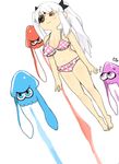  1girl animal bikini inkerton-kun inkling senran_kagura simple_background solo splatoon squid yagyuu_(senran_kagura) 