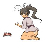  1girl animal ass crab dark_skin homura_(senran_kagura) inkerton-kun senran_kagura simple_background solo 