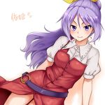  belt bow character_name hair_bow monrooru ponytail purple_eyes purple_hair solo touhou watatsuki_no_yorihime 