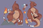  alternate_color animal_genitalia animal_penis anthro anus brand_(charmeleon) charmeleon color_swatch fire front_view genital_slit handpaw hemipenes lizard looking_at_viewer male multi_penis multiple_images nintendo nude open_mouth paws penis pok&eacute;mon pose reclining reptile scalie sharp_teeth sitting slit solo spread_legs spreading teeth video_games wraps yaroul 