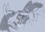  anthro anthro_on_feral bestiality canine duo feral kissing link_(wolf_form) lucario male male/male mammal monochrome nintendo pok&eacute;mon sketch ungulatr video_games wolf 