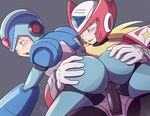  2boys anal armor ass ass_grab cum cumdrip hand_on_ass male_focus multiple_boys naughty_face penis rockman rockman_x sex straddling x_(rockman) yaoi zero_(rockman) 