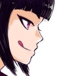  :p akairiot capcom face han_juri licking_lips purple_eyes side_view simple_background smile solo street_fighter street_fighter_iv tongue tongue_out 