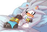  angelofhapiness blush boots clothing condom footwear hedgehog male mammal silver_the_hedgehog solo sonic_(series) 