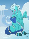  2016 anthro anthrofied breasts butt clothing dock elbow_gloves equine feathered_wings feathers female fleetfoot_(mlp) friendship_is_magic gloves legwear looking_at_viewer mammal my_little_pony open_mouth pegasus purple_eyes side_boob solo thigh_highs wings wonderbolts_(mlp) zwitterkitsune 