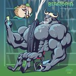  benjamin_clawhauser chief_bogo disney hi_res huge_muscles huge_penis hyper hyper_muscles male male/male mammal muscular penis pose the_fabulous_croissant zootopia 